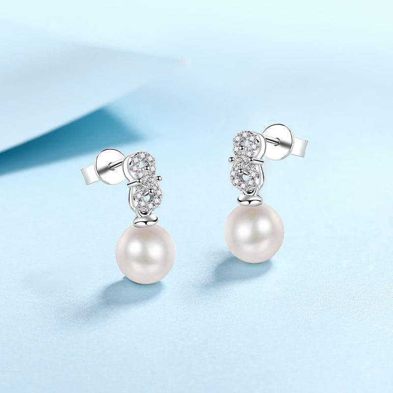Solarii Moissanite Round Cut 925 Sterling Silver Natural Freshwater Pearl Earrings