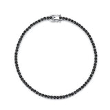 Round Cut Simulated Diamonds and Colored Gemstone Tennis Bracelet in Sterling Silver