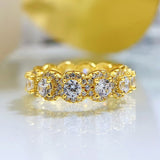925 Sterling Silver Round Cut Halo Design Eternity Wedding Ring