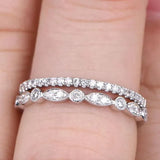 Stackable 925 Sterling Silver Round Cut Wedding Ring