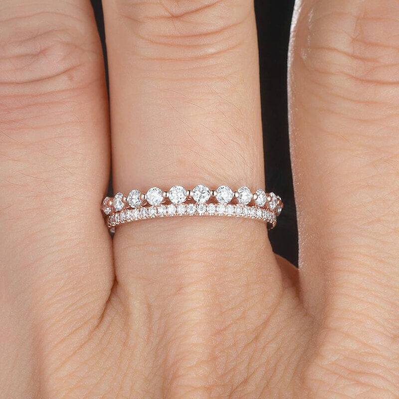 Classic Round Cut Eternity Wedding Band In 925 Sterling Silver
