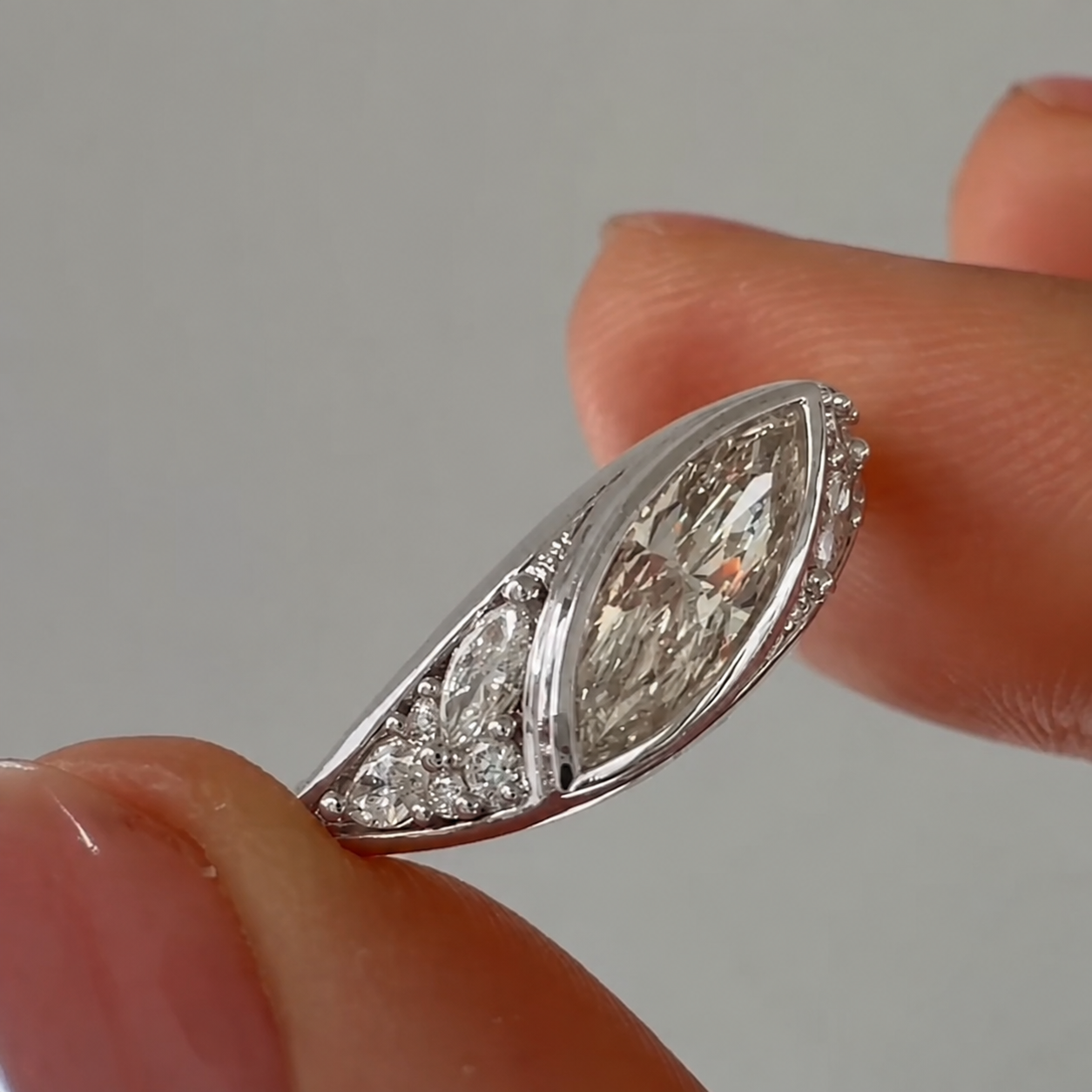 Bold East-West 1.0ct Marquise Cut Statement Ring