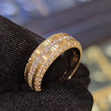 The "Equinox" Brushed & Pavé Statement Band
