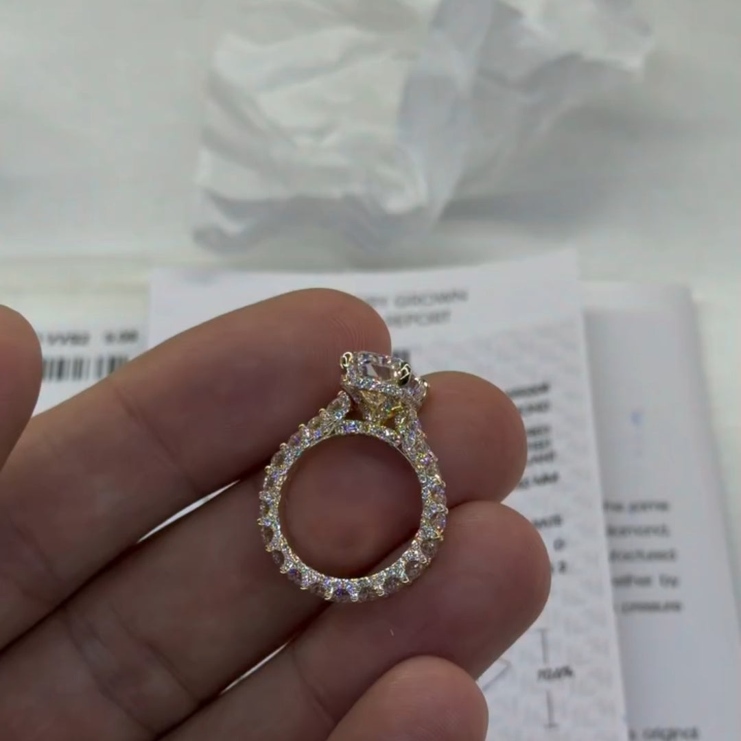 5.0ct Elongated Radiant Cut Eternity Band Engagement Ring