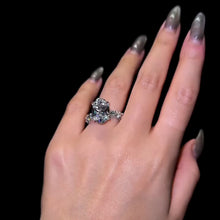 Preciously-crafted Pave Oval Cut 8.0ct Engagement Ring In Sterling Silver