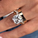 Graceful Solitaire 3PC Cushion Cut 4.0ct Ring Sets In Sterling Sliver
