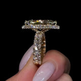 Elegant Halo Design Marquise Cut 5.0ct Engagement Ring In Sterling Silver