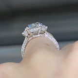 Elegant Radiant Cut 5.0ct Engagement Ring In 925 Sterling Silver