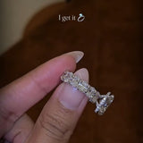 Dreamlike Insert Ring Oval Cut 5.0ct Engagement Ring In Sterling Silver