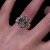 Dimensional Oval Cut 5.0 Ct 3PC Ring 925 Sterling Silver Wedding Ring Set