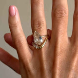 Moissanite 1.5ct Pear Cut Sterling Silver Wedding Ring Set