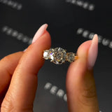 Golden Radiance Moissanite Engagement Ring