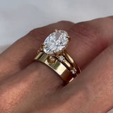 Elegant Hidden Halo 3PC Oval Cut 5.0ct Ring Sets In Sterling Sliver