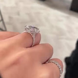 Mesmerizing Pave Marquise Cut 6.0ct Engagement Ring In Sterling Silver
