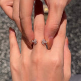 4.5ct Oval Cut Cluster Engagement Ring & Guard Band Set In Sterling Silver