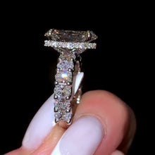 Silken Hidden Halo Oval Cut 8.0ct Engagement Ring In Sterling Silver