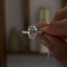 Intricate Oval Cut 4.0ct Pave Engagement Ring In Sterling Silver