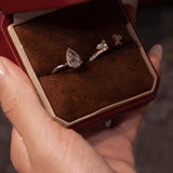 Fashionable Pear Cut 5.0 Ct Solitaire Wedding Ring Set 925 Sterling Silver