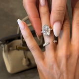 Elegant Oval Cut 2.0 Ct Open 925 Sterling Silver Halo Wedding Ring Set