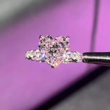 Glossy Pave Heart Cut 5.0ct Engagement Ring In Sterling Silver