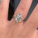 Shiny Marquise Cut 3.0 Ct Side Stone 925 Sterling Silver Wedding Ring Set
