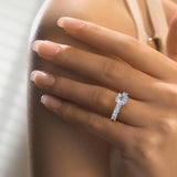 Sumptuous Solarii Moissanite 2.0ct Round Cut 925 Sterling Silver Pave Engagement Ring