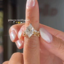 Exquisite 3.0ct Marquise Cut Jillian Lace 3PC Wedding Ring Set in Sterling Silver