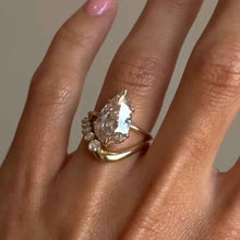 Moissanite 1.5ct Pear Cut Sterling Silver Wedding Ring Set
