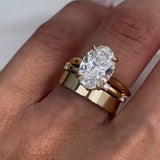Elegant Hidden Halo 3PC Oval Cut 5.0ct Ring Sets In Sterling Sliver