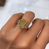 Heavenly Three Stone Radiant Cut 10.0ct Engagement Ring In Sterling Silver