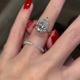 Shiny Pear Cut 5.0 Ct Solitaire 925 Sterling Silver Wedding Ring Set