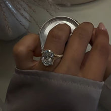 Curvaceous Split Shank Oval Cut 5.0ct Engagement Ring In Sterling Silver