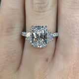 Elegant Radiant Cut 5.0ct Engagement Ring In 925 Sterling Silver