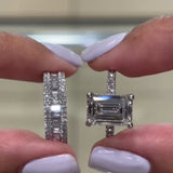 Solarii Alluring Emerald Cut Pave Set For Women In Sterling Silver