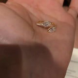 Double Pear Cut Open Gap Nesting Wedding Band