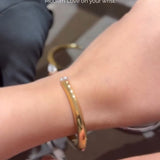 Minimalist Dainty Pear Cut Sterling Sliver Two-Stone Open Cuff Bangle