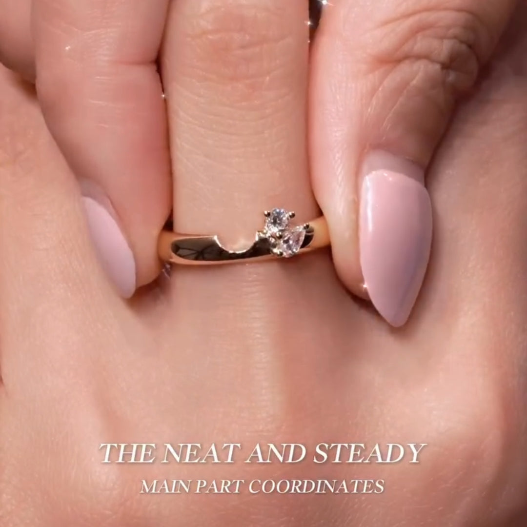 3.0ct Square Radiant Cut Engagement Ring & Curved Band Bridal Set