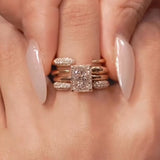 Vintage Radiant Cut 5.0 Ct Solitaire 4pc Wedding Ring Set 925 Sterling Silver