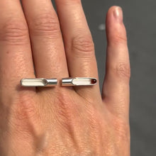 Kinetic Rolling Bead Two-Finger Statement Ring in Sterling Silver