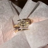 Modern East-West 3.0ct Marquise Cut Bypass Statement Ring