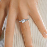 Alluring Solarii Moissanite 2.0ct Princess Cut 925 Sterling Silver Split Shank Engagement Ring