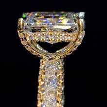 Starlit Pave Radiant Cut 5.0ct Engagement Ring In Sterling Silver