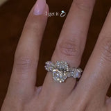 Dreamlike Insert Ring Oval Cut 5.0ct Engagement Ring In Sterling Silver