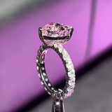 Glossy Pave Heart Cut 5.0ct Engagement Ring In Sterling Silver