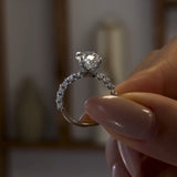 Intricate Oval Cut 4.0ct Pave Engagement Ring In Sterling Silver