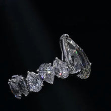 Chunky Pave Pear Cut 5.0ct Engagement Ring In Sterling Silver