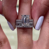 Solarii Alluring Emerald Cut Pave Set For Women In Sterling Silver