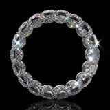 Intricate 925 Sterling Silver Radiant Cut/Round Cut Wedding Ring