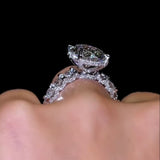 Preciously-crafted Pave Oval Cut 7.0ct Engagement Ring In Sterling Silver