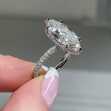 Deluxe Hidden Halo Marquise Cut 3.0ct Engagement Ring In Sterling Silver